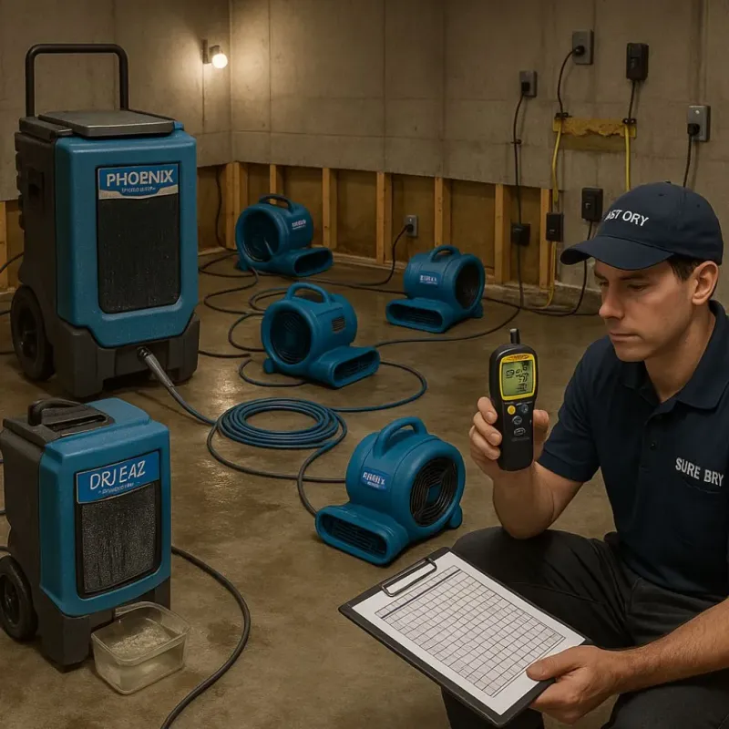 Structural Drying and Dehumidification process in Woodlawn, IL